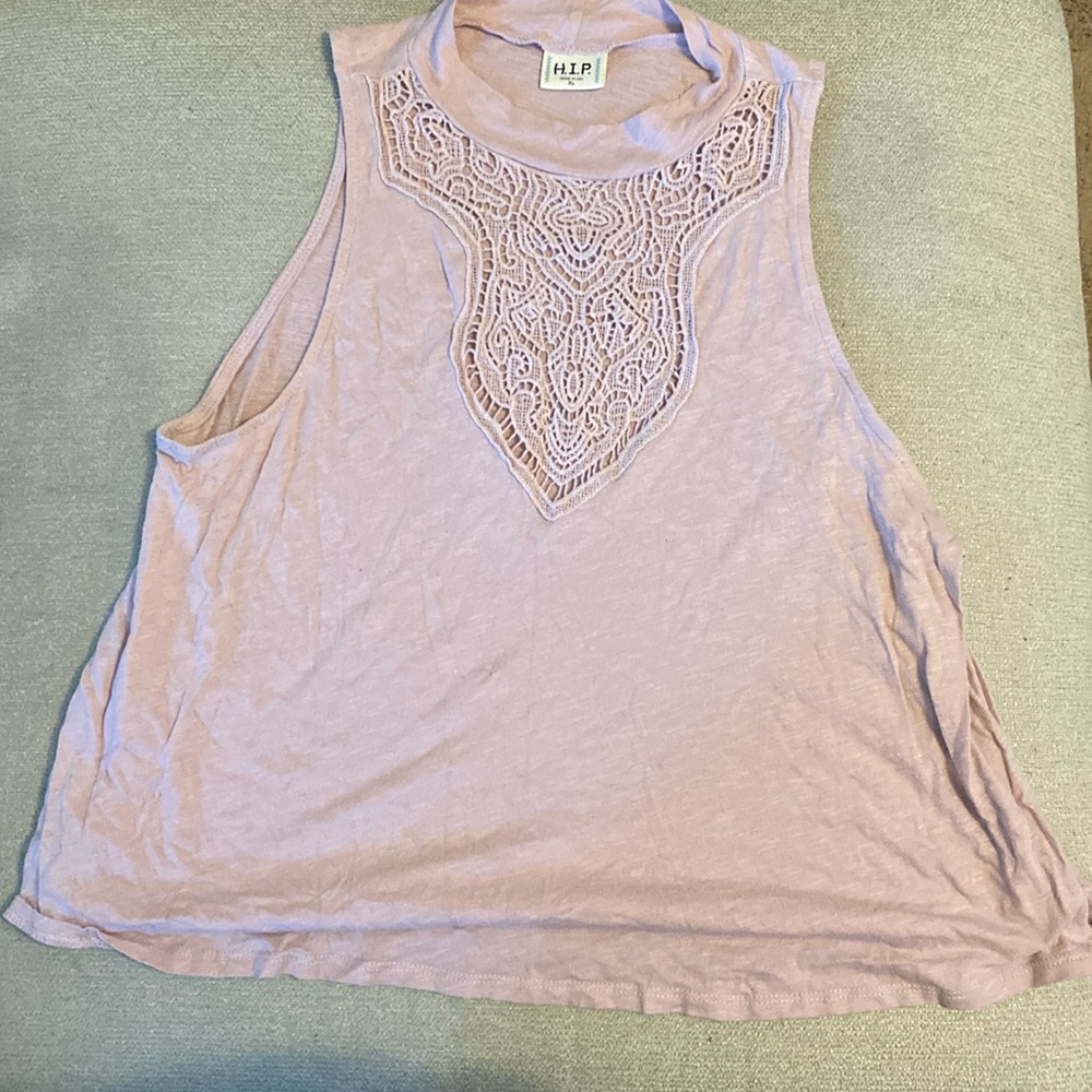 HIP high-neck crochet top